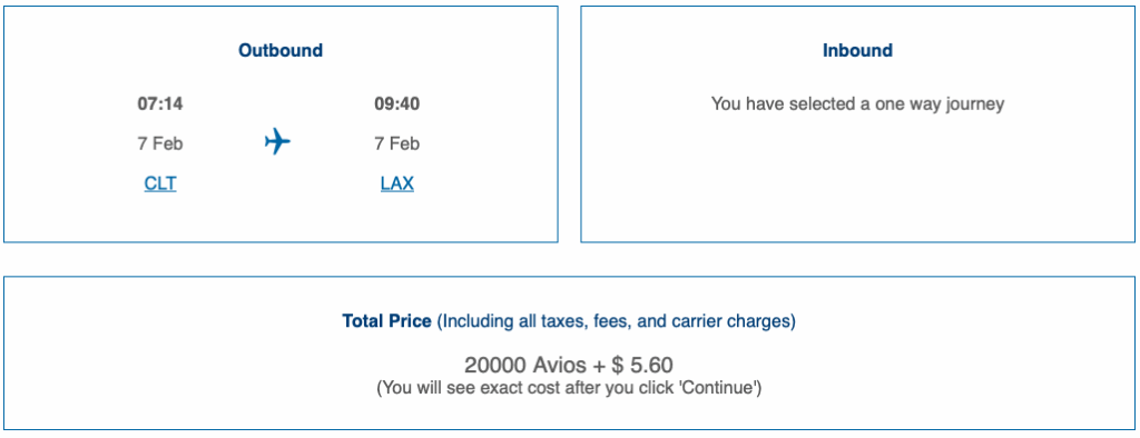 AA itinerary bookable through British Airways.
